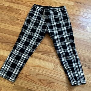 Banana Republic Black and White Striped Pants